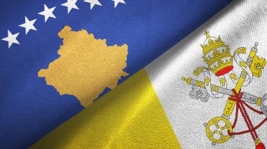 Kosova ve Vatikan tekstil kumaşı ve kumaş dokusuna iki bayrak dikti