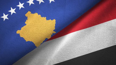 Kosova ve Yemen tekstil kumaşı ve kumaş dokusuna iki bayrak dikti