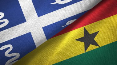 Martinik yılan ve Gana iki bayraklı kumaş, kumaş dokusu