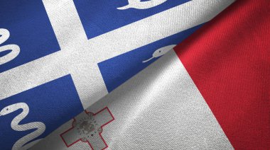 Martinik yılan ve Malta iki bayraklı kumaş, kumaş dokusu