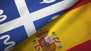 Martinik yılan ve İspanya iki bayraklı kumaş, kumaş dokusu