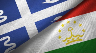 Martinik yılan ve Tacikistan iki bayrak tekstil kumaşı, kumaş dokusu