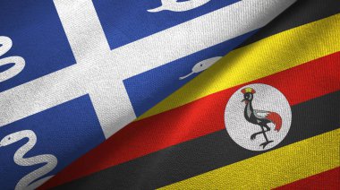 Martinik yılan ve Uganda iki bayraklı kumaş, kumaş dokusu