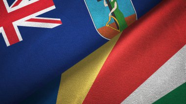 Montserrat ve Seyşeller iki bayraklı kumaş, kumaş dokusu