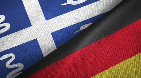 Martinique snake and Germany two flags textile cloth, fabric texture