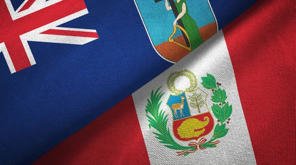 Montserrat ve Peru iki bayraklı kumaş, kumaş dokusu