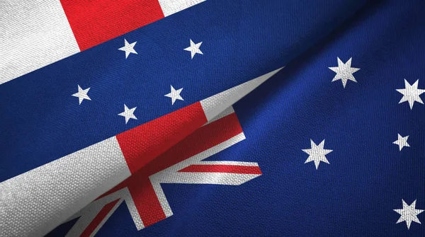 Netherlands Antilles and Australia two flags textile cloth, fabric texture — Stock Photo, Image