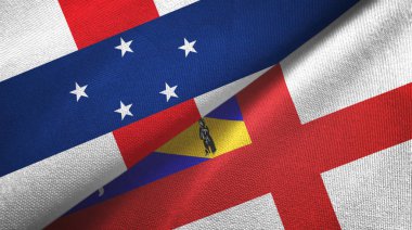 Hollanda Antilleri ve Herm iki bayrak tekstil kumaşı, kumaş dokusu