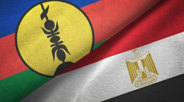 Yeni Kaledonya ve Mısır iki bayraklı kumaş.