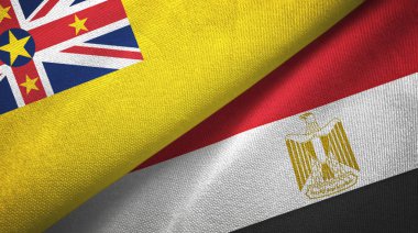 Niue ve Mısır iki bayraklı kumaş.