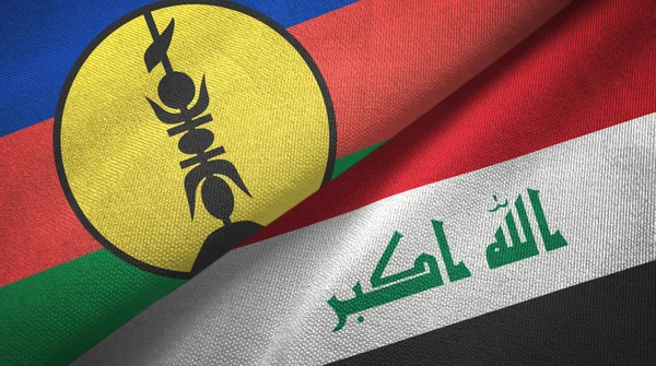 Neue Kaledonien und Irak zwei Flaggen Textiltuch — Stockfoto