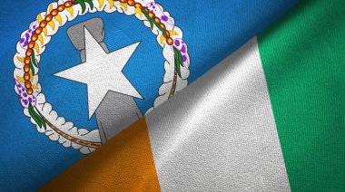 Kuzey Mariana Adaları ve Fildişi Fildişi Fildişi Fildişi Sahilleri İki bayraklı tekstil