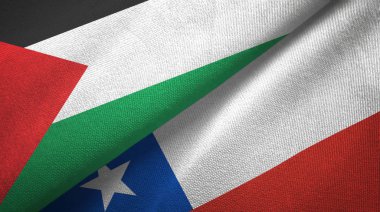 Filistin ve Şili iki bayraklı kumaş, kumaş dokusu