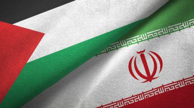 Filistin ve İran iki bayrak tekstil kumaşı, kumaş dokusu