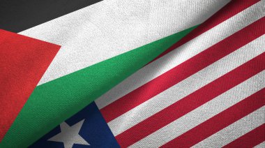 Filistin ve Liberya iki bayrak tekstil kumaşı, kumaş dokusu