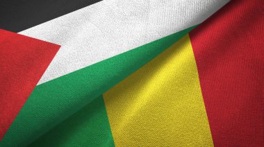 Filistin ve Mali iki bayrak tekstil kumaşı, kumaş dokusu