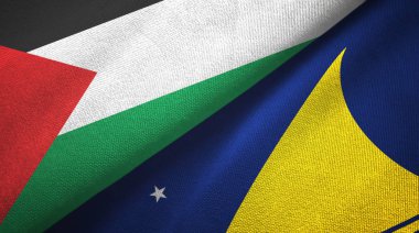 Filistin ve Tokelau iki bayrak tekstil kumaşı, kumaş dokusu