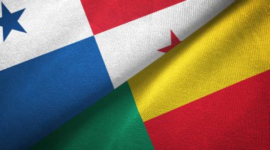 Panama ve Benin iki bayraklı kumaş, kumaş dokusu 