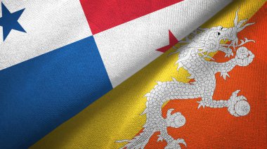 Panama ve Butan iki bayraklı kumaş, kumaş dokusu 