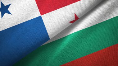 Panama ve Bulgaristan 'da tekstil kumaşı ve kumaş dokusu iki bayrak altında 