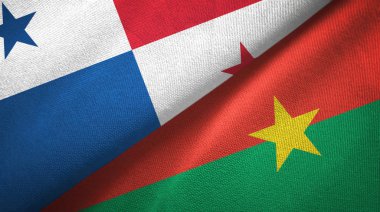 Panama ve Burkina Faso iki bayraklı kumaş, kumaş dokusu 