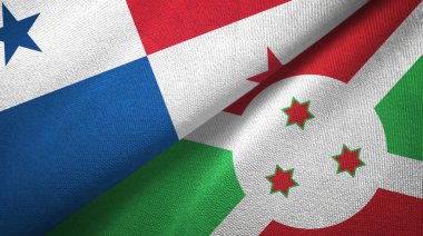Panama ve Burundi iki bayraklı kumaş, kumaş dokusu 