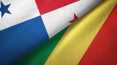 Panama ve Kongo iki bayraklı kumaş, kumaş dokusu 