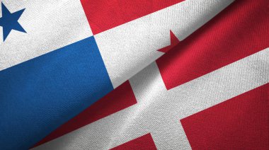 Panama ve Danimarka iki bayraklı kumaş, kumaş dokusu
