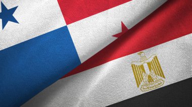 Panama ve Mısır iki bayraklı kumaş.