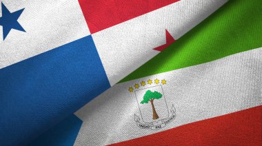 Panama ve Ekvator Ginesi iki bayrak tekstil kumaşı, kumaş dokusu