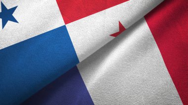 Panama ve Fransa iki bayraklı kumaş, kumaş dokusu