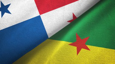 Panama ve Fransız Guyanası iki bayraklı kumaş, kumaş dokusu