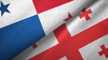 Panama ve Gürcistan iki bayraklı kumaş, kumaş dokusu