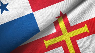 Panama ve Guernsey iki bayraklı kumaş, kumaş dokusu