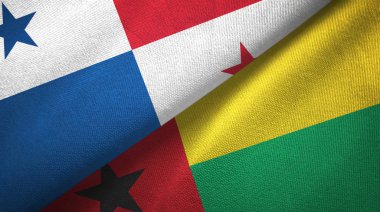 Panama ve Gine-Bissau iki bayraklı kumaş, kumaş dokusu
