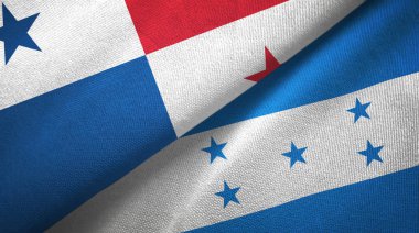 Panama ve Honduras iki bayraklı kumaş, kumaş dokusu