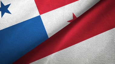 Panama ve Endonezya iki bayraklı kumaş, kumaş dokusu