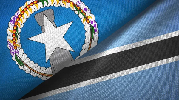 Nordmarianerna och Botswana två flaggor textilduk, textur — Stockfoto