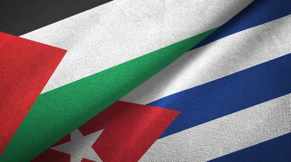 Filistin ve Küba 'da iki bayrak, tekstil kumaş, kumaş dokusu