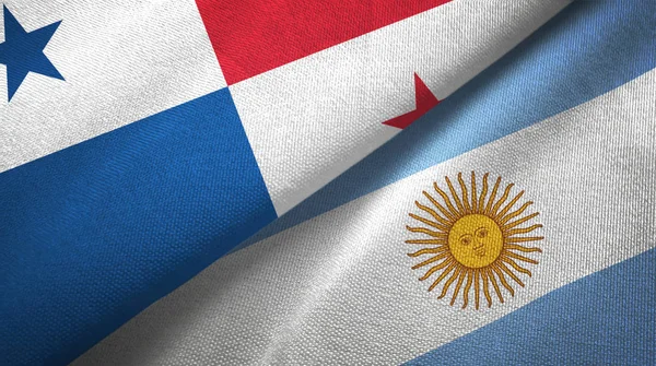 Panama och Argentina två flaggor textilduk, tyg struktur — Stockfoto