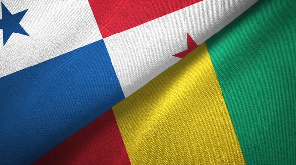Panama en Guinee twee vlaggen textiel doek, stof textuur — Stockfoto