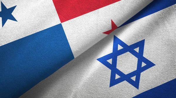 파나마 와 이스라엘, 국기로 만든 직물 직물 직물, 직물 질감 — 스톡 사진