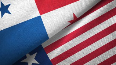 Panama ve Liberya iki bayrak tekstil kumaşı, kumaş dokusu