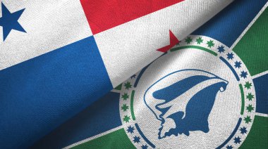 Panama ve Martinique iki bayraklı kumaş, kumaş dokusu