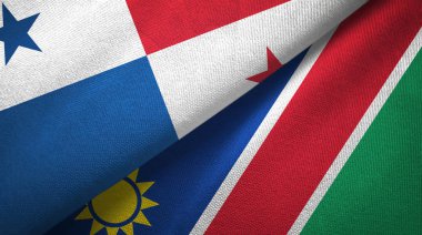 Panama ve Namibya iki bayraklı kumaş, kumaş dokusu