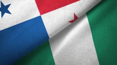 Panama ve Nijerya iki bayrak tekstil kumaşı, kumaş dokusu