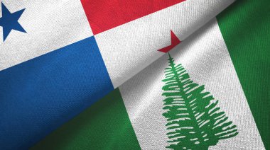 Panama ve Norfolk Adası iki bayraklı kumaş, kumaş dokusu