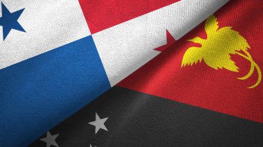 Panama ve Papua Yeni Gine iki bayraklı kumaş, kumaş dokusu