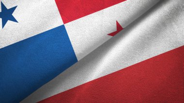 Panama ve Polonya iki bayraklı kumaş, kumaş dokusu