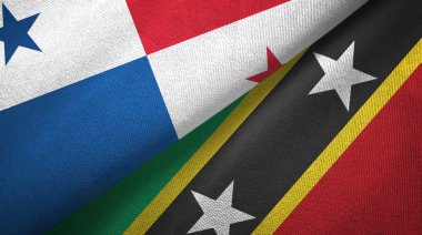 Panama ve Saint Kitts ve Nevis iki bayraklı kumaş, kumaş dokusu